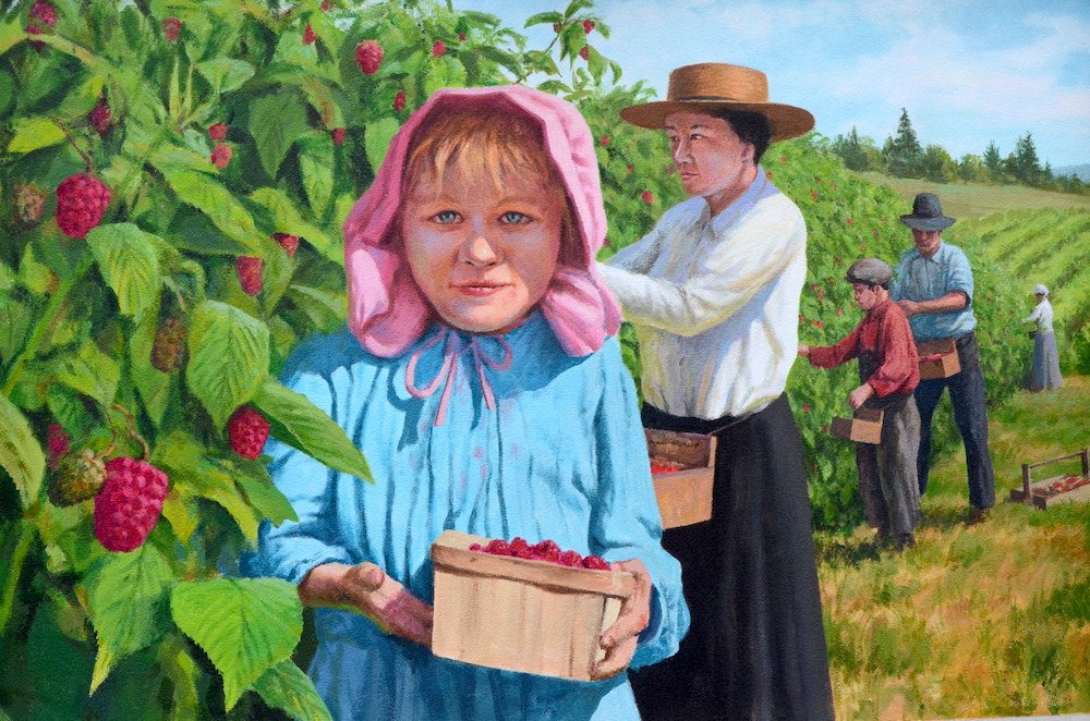 Girl holding berries