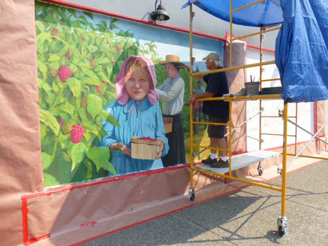 Don Gray painting the lady