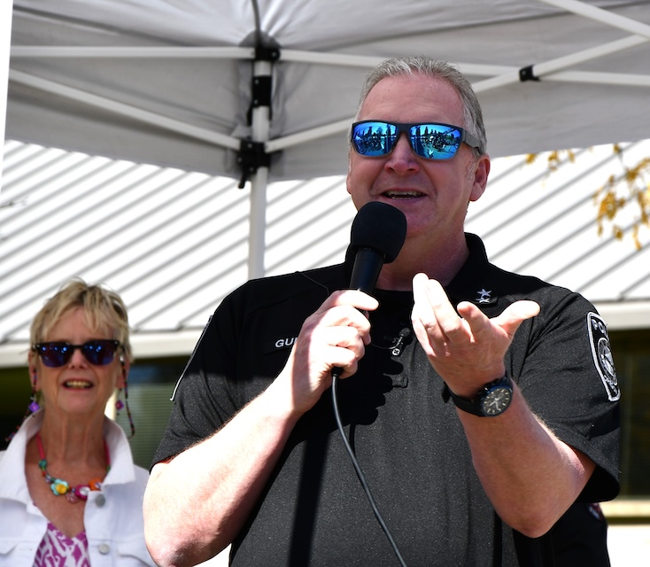 Man speaking with microphone