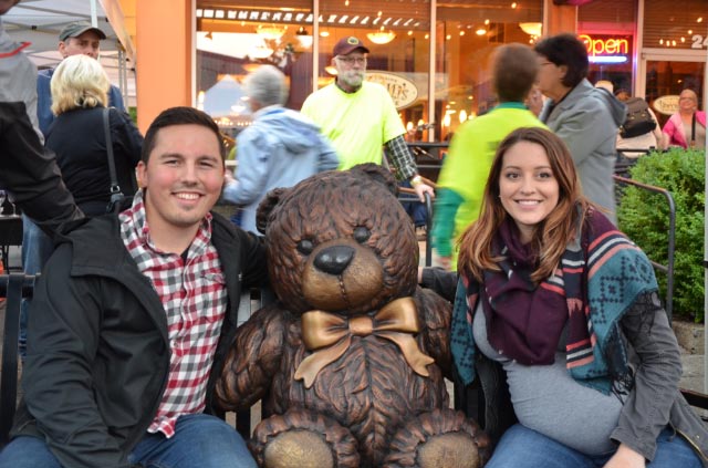 Couple with the teddy bear